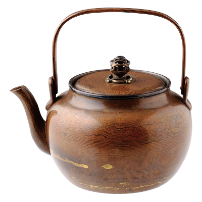 Kettle with woodgrain pattern　Front