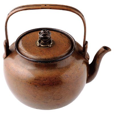 Kettle with woodgrain pattern　TOP